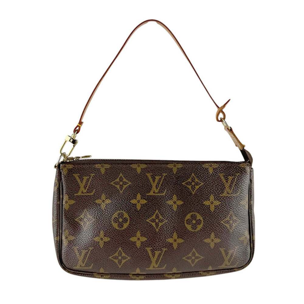 LOUIS VUITTON Authentic Brown Monogram Canvas Pochette Mini Bag